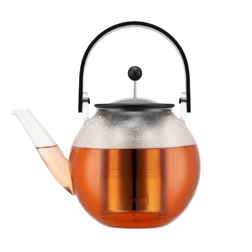 assam gooseneck teapot with bamboo handle