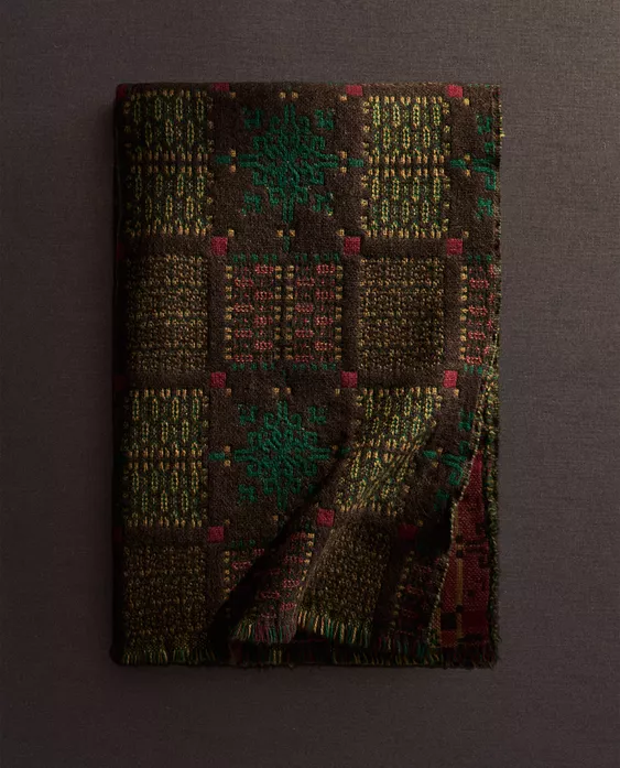 geometric knit christmas throw